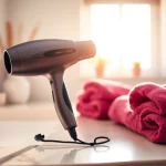 Elevate your styling with this powerful Ionic hair dryer featuring sleek design and compact functionality.