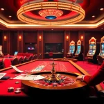 Découvrez l'excitation du casino en ligne 2026 avec des visuels de jeu vibrants présentant la roulette et les machines à sous.