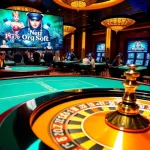 Engaged players at a luxurious casino tables exploring PG Soft games in vibrant ambience.