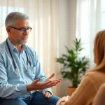Understanding depression symptoms in a calming counseling session with a supportive environment.