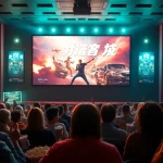 สนุกสนานกับการรับชมหนังใหม่ชนโรง ในโรงภาพยนตร์ที่เต็มไปด้วยผู้ชมที่ตื่นเต้น