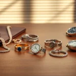Showcase of men's jewelry highlighting style and elegance in an upscale setting.