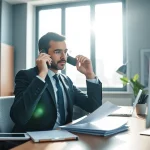 Legal Recoveries expert reviewing documents in a professional office setting