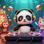 Engage in thrilling 1v1 chat with animated characters in a vibrant casino-themed illustration.