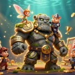 Catch the excitement with link tải go88 in this vibrant 3D illustration showcasing an online casino adventure.